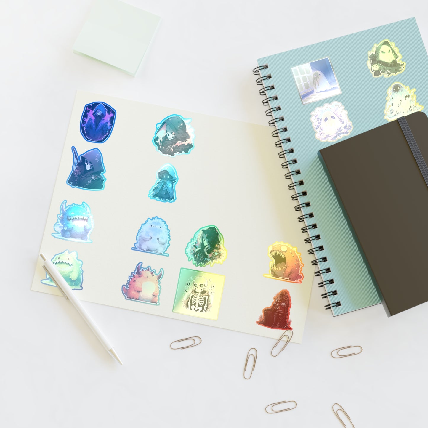 Sticker Mix Sheet —Pastel Spooky Vinyl Stickers for Journals & Laptops