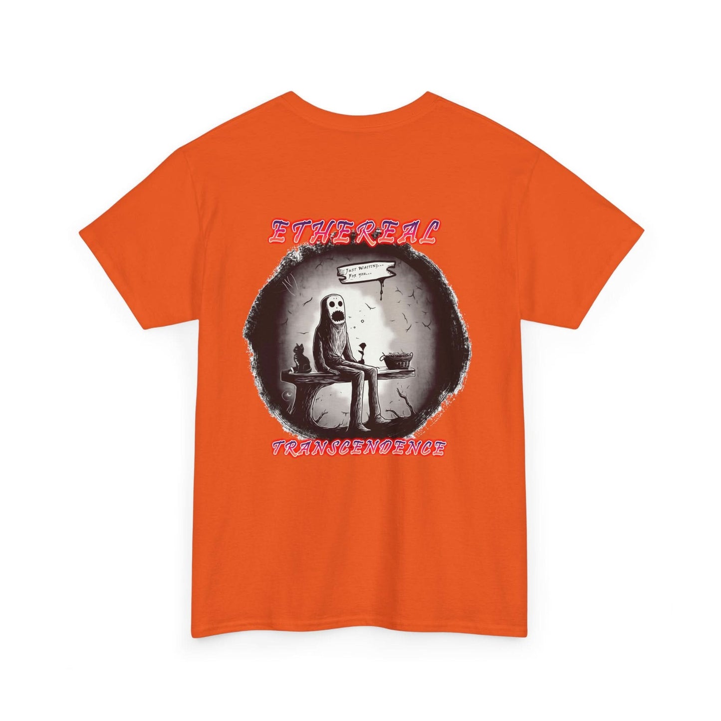 "Waiting" Unisex Heavy Cotton Tee, Casual T-Shirt, Graphic Tee, Unisex Top, Halloween Apparel, Unique Gift