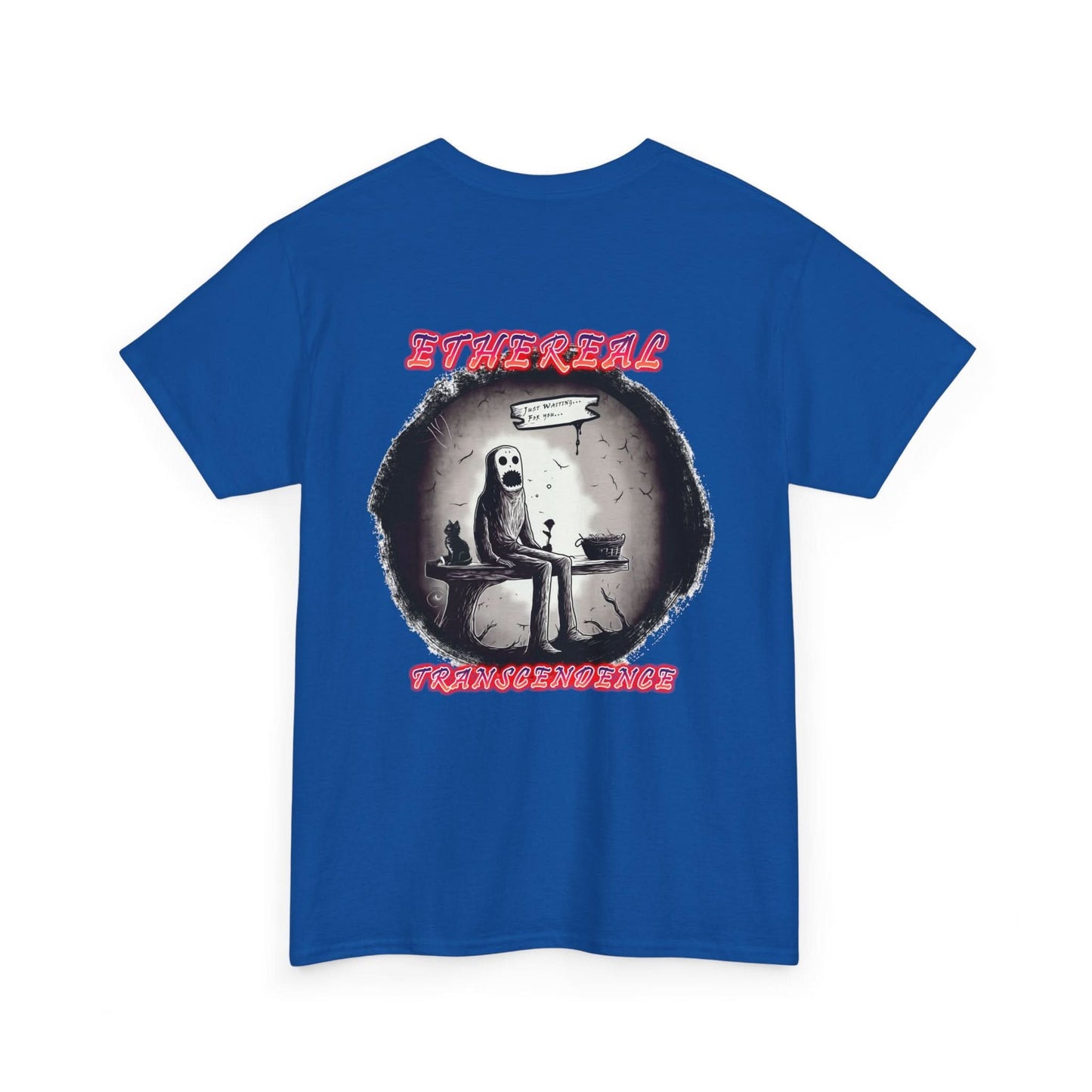 "Waiting" Unisex Heavy Cotton Tee, Casual T-Shirt, Graphic Tee, Unisex Top, Halloween Apparel, Unique Gift