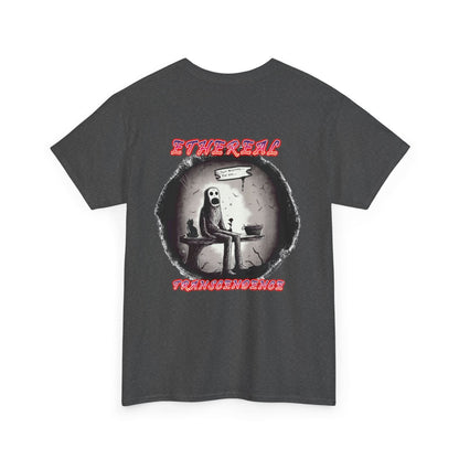 "Waiting" Unisex Heavy Cotton Tee, Casual T-Shirt, Graphic Tee, Unisex Top, Halloween Apparel, Unique Gift