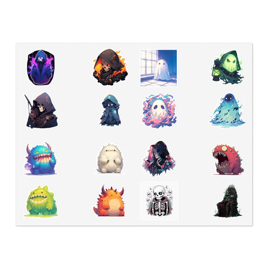 Sticker Mix Sheet —Pastel Spooky Vinyl Stickers for Journals & Laptops