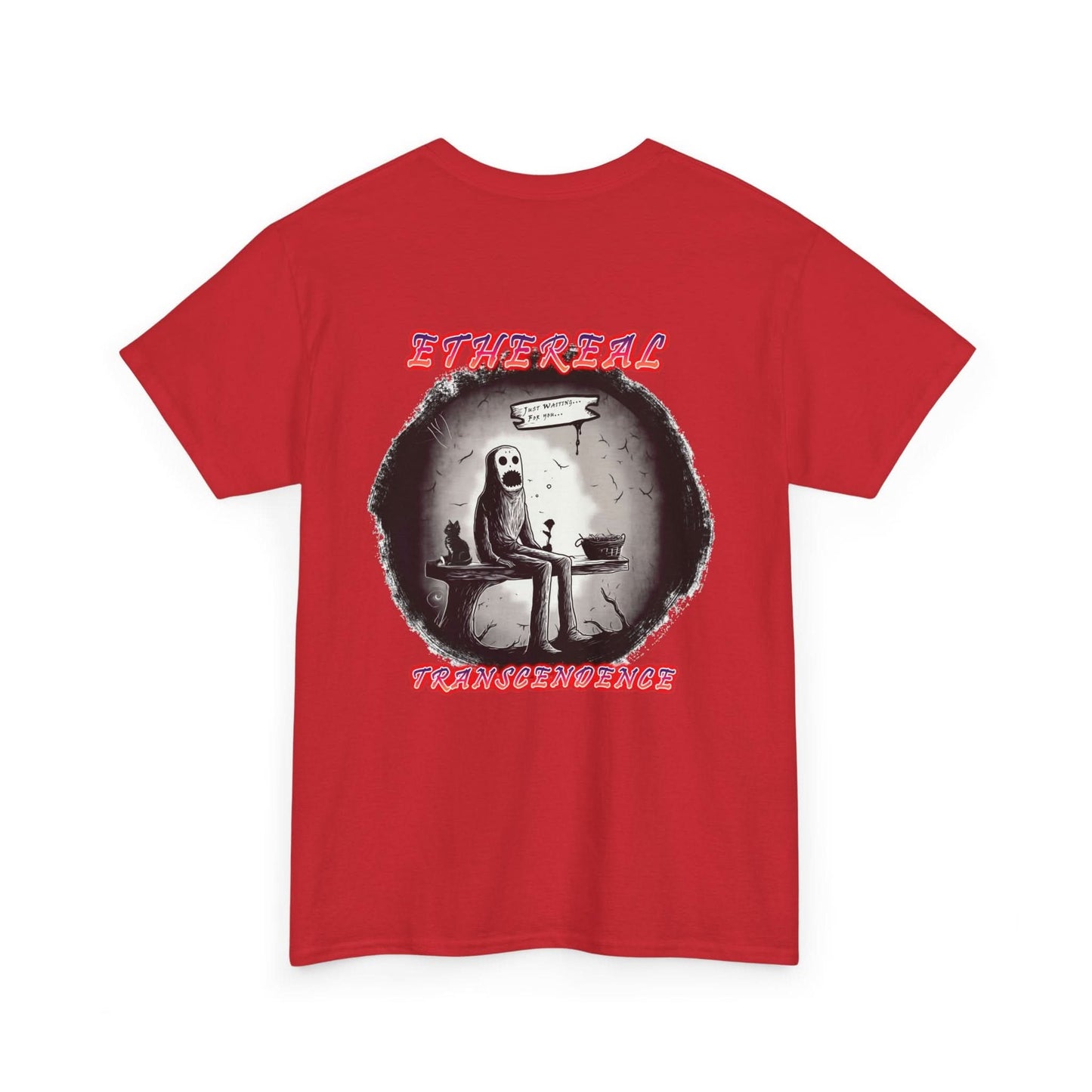 "Waiting" Unisex Heavy Cotton Tee, Casual T-Shirt, Graphic Tee, Unisex Top, Halloween Apparel, Unique Gift