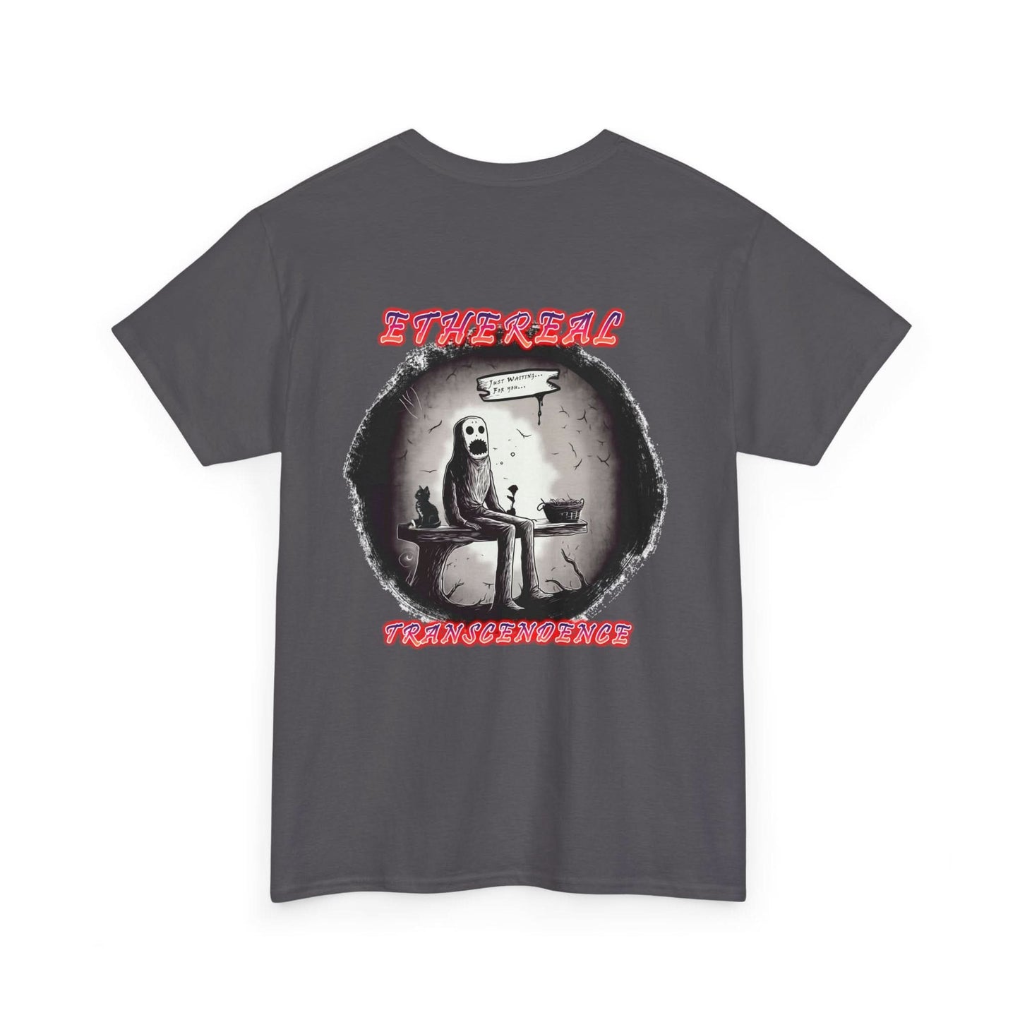 "Waiting" Unisex Heavy Cotton Tee, Casual T-Shirt, Graphic Tee, Unisex Top, Halloween Apparel, Unique Gift