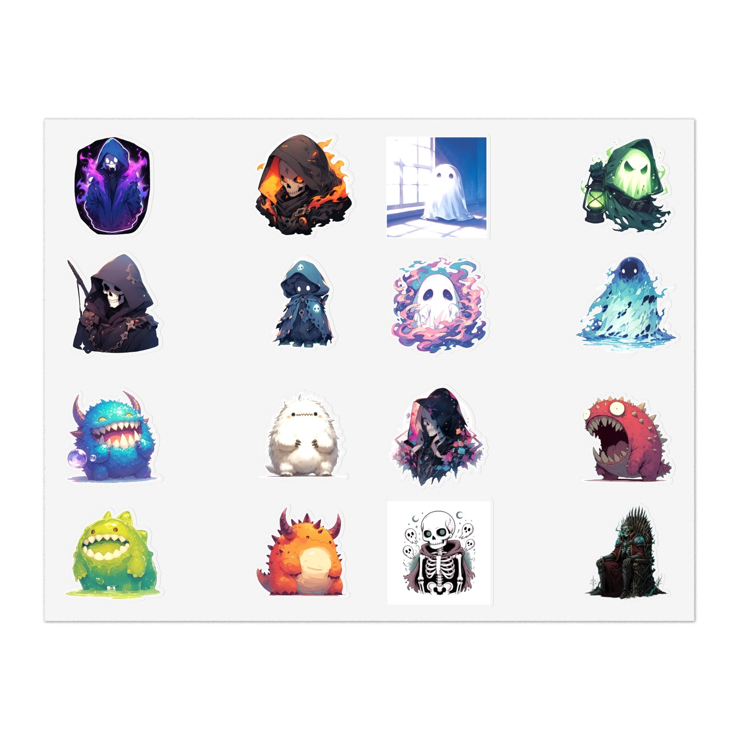 Sticker Mix Sheet —Pastel Spooky Vinyl Stickers for Journals & Laptops