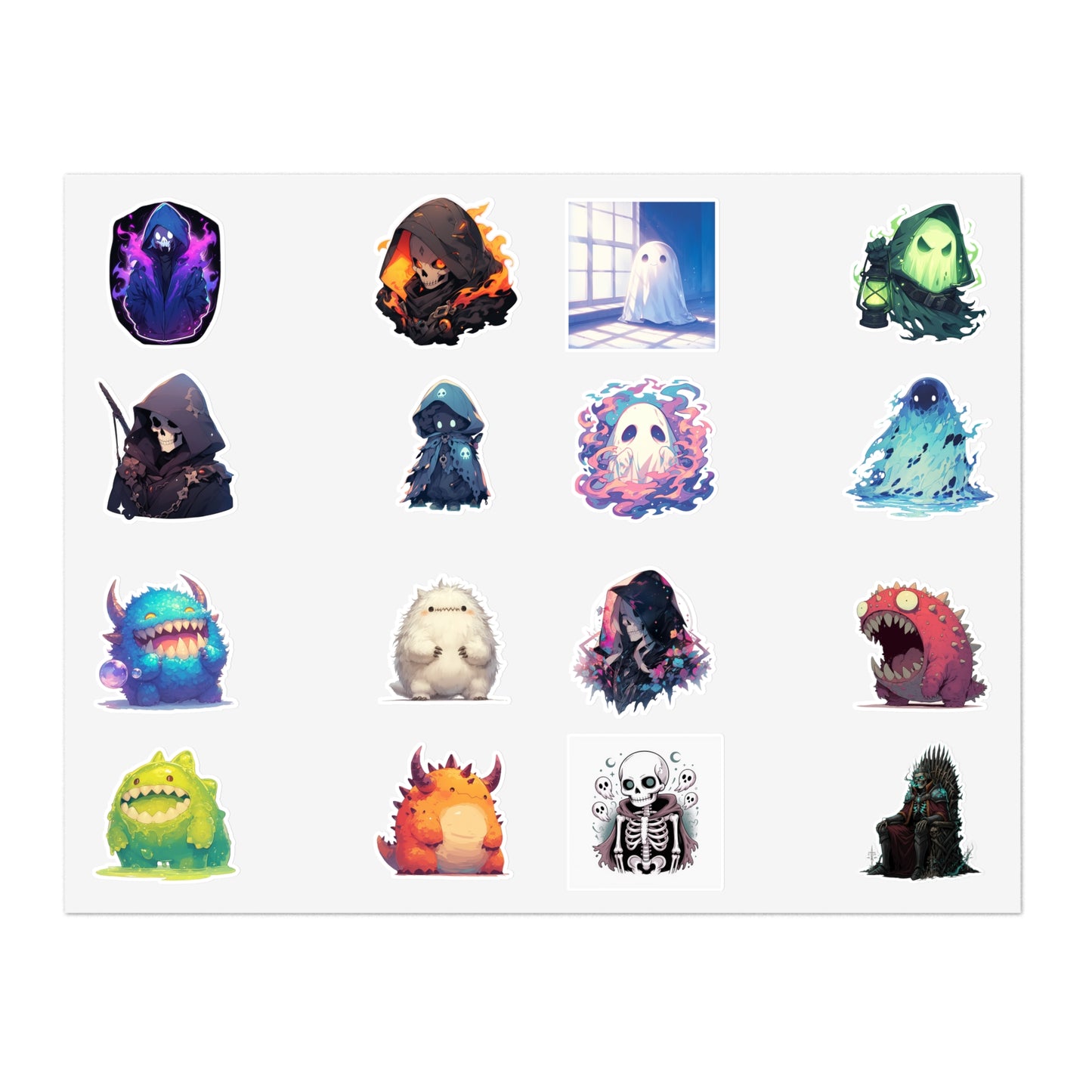 Sticker Mix Sheet — Cute Pastel Spooky Vinyl Stickers for Halloween, Journals & Laptops