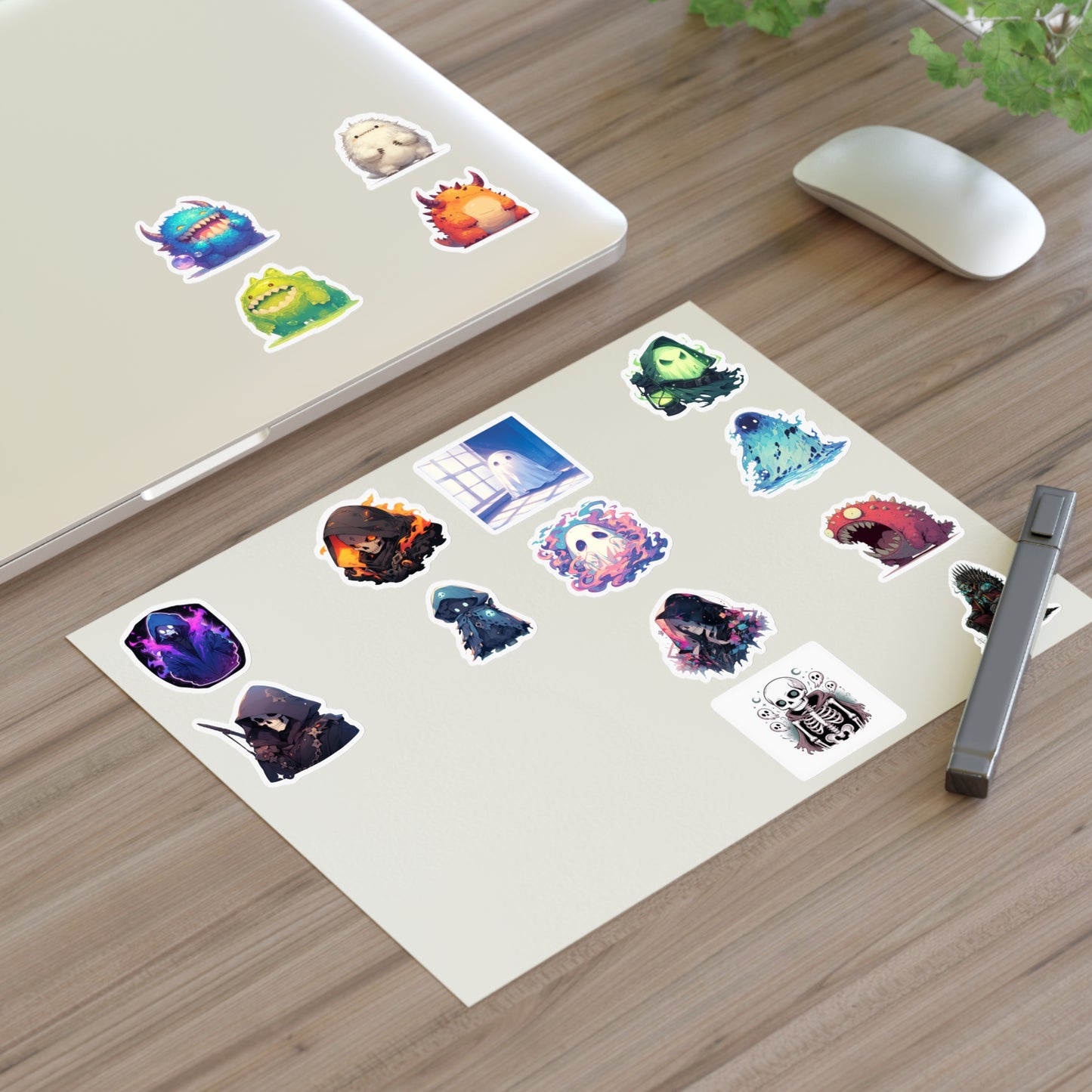 Sticker Mix Sheet —Pastel Spooky Vinyl Stickers for Journals & Laptops
