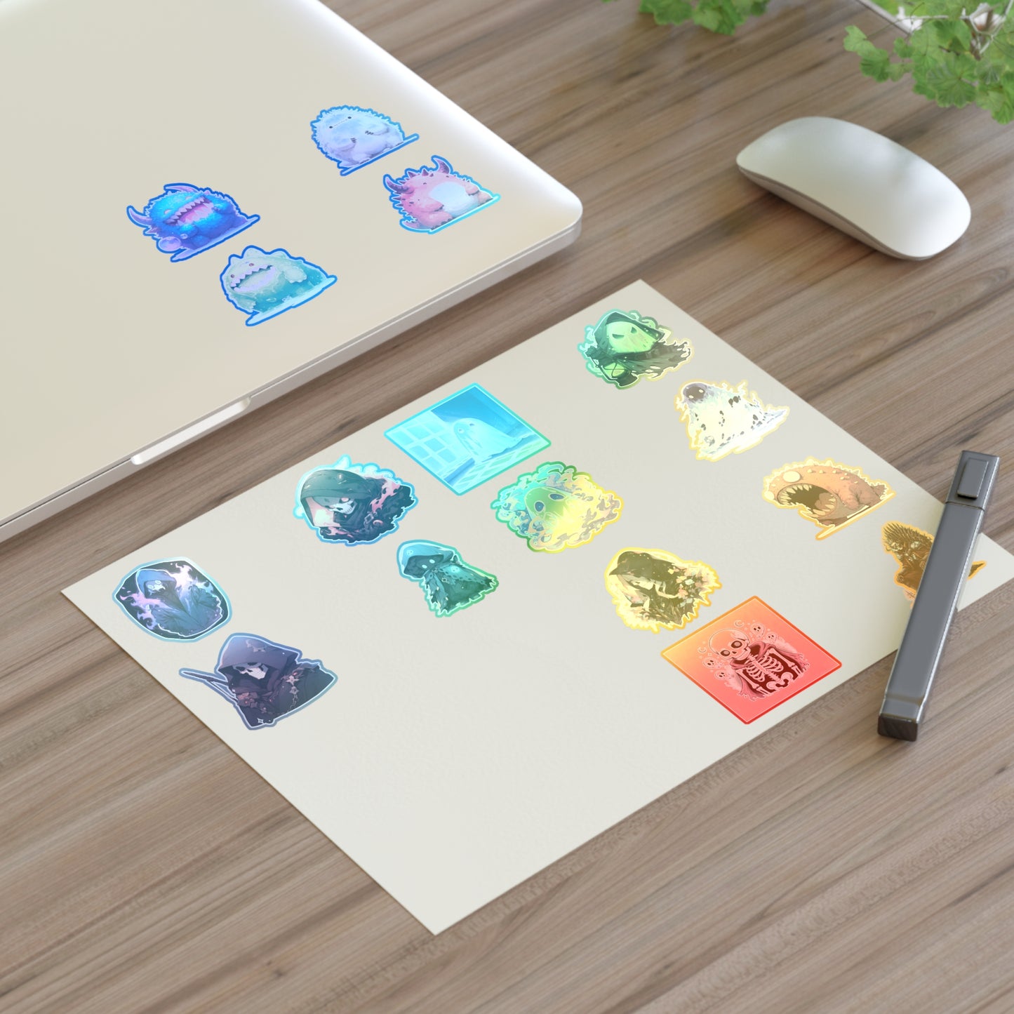 Sticker Mix Sheet —Pastel Spooky Vinyl Stickers for Journals & Laptops