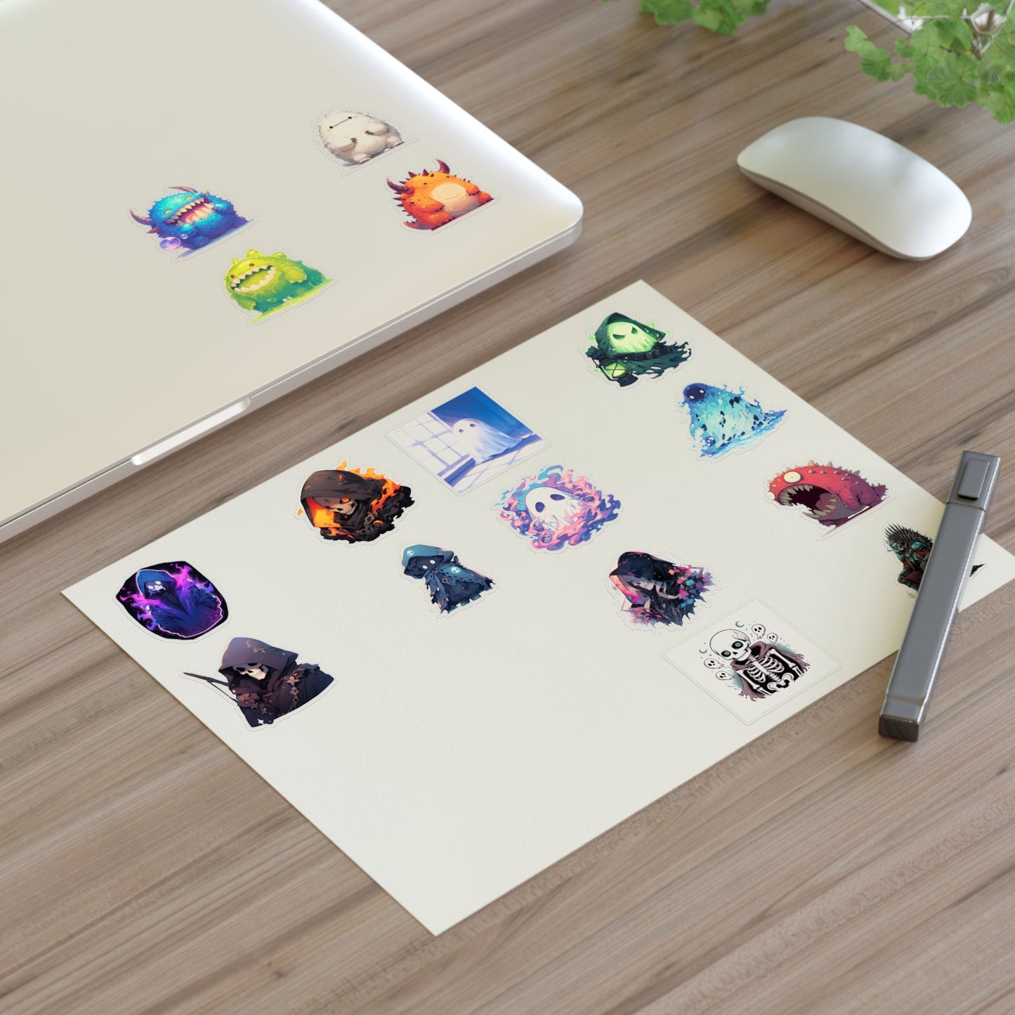 Sticker Mix Sheet — Cute Pastel Spooky Vinyl Stickers for Halloween, Journals & Laptops