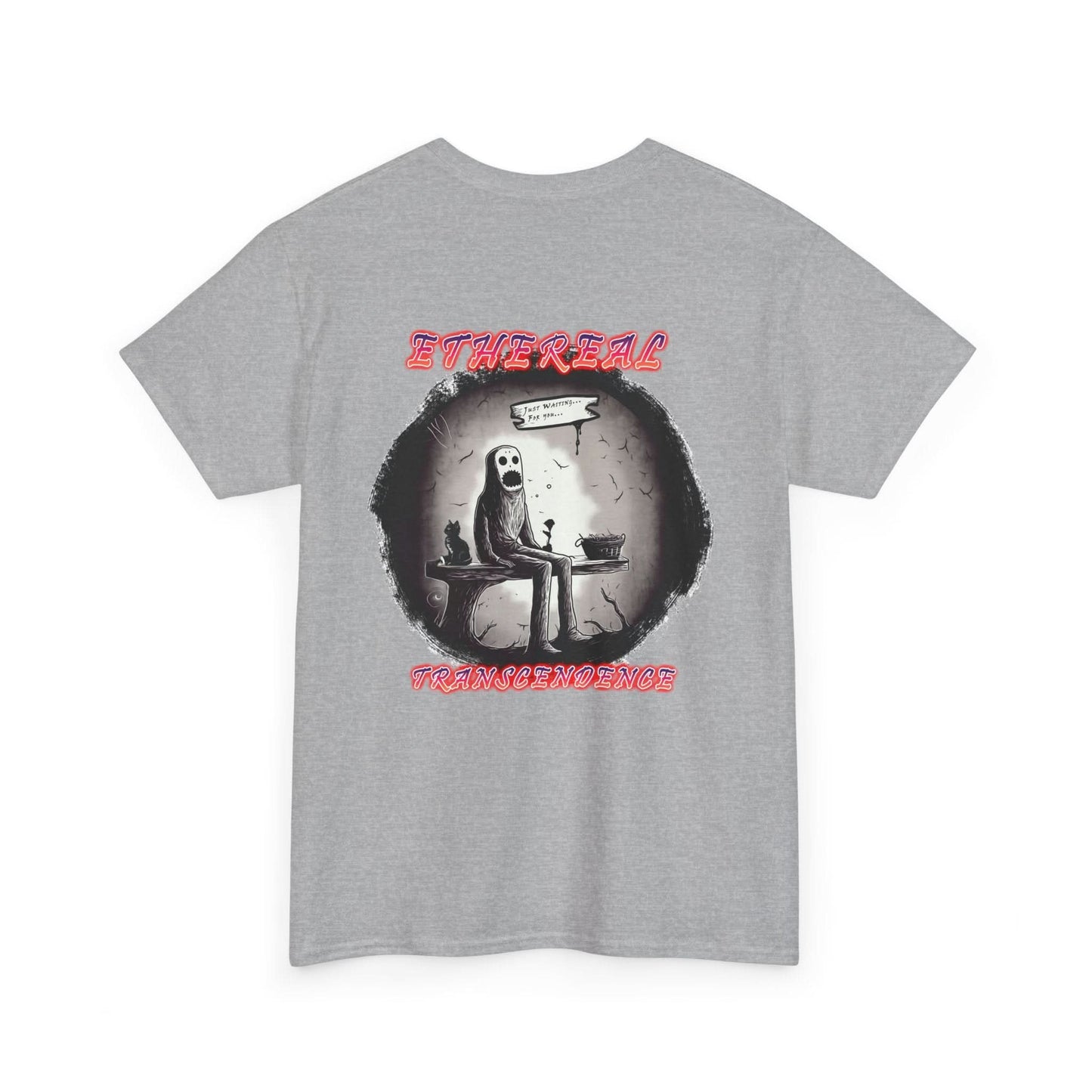 "Waiting" Unisex Heavy Cotton Tee, Casual T-Shirt, Graphic Tee, Unisex Top, Halloween Apparel, Unique Gift