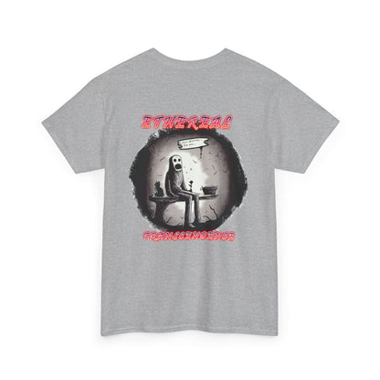 "Waiting" Unisex Heavy Cotton Tee, Casual T-Shirt, Graphic Tee, Unisex Top, Halloween Apparel, Unique Gift