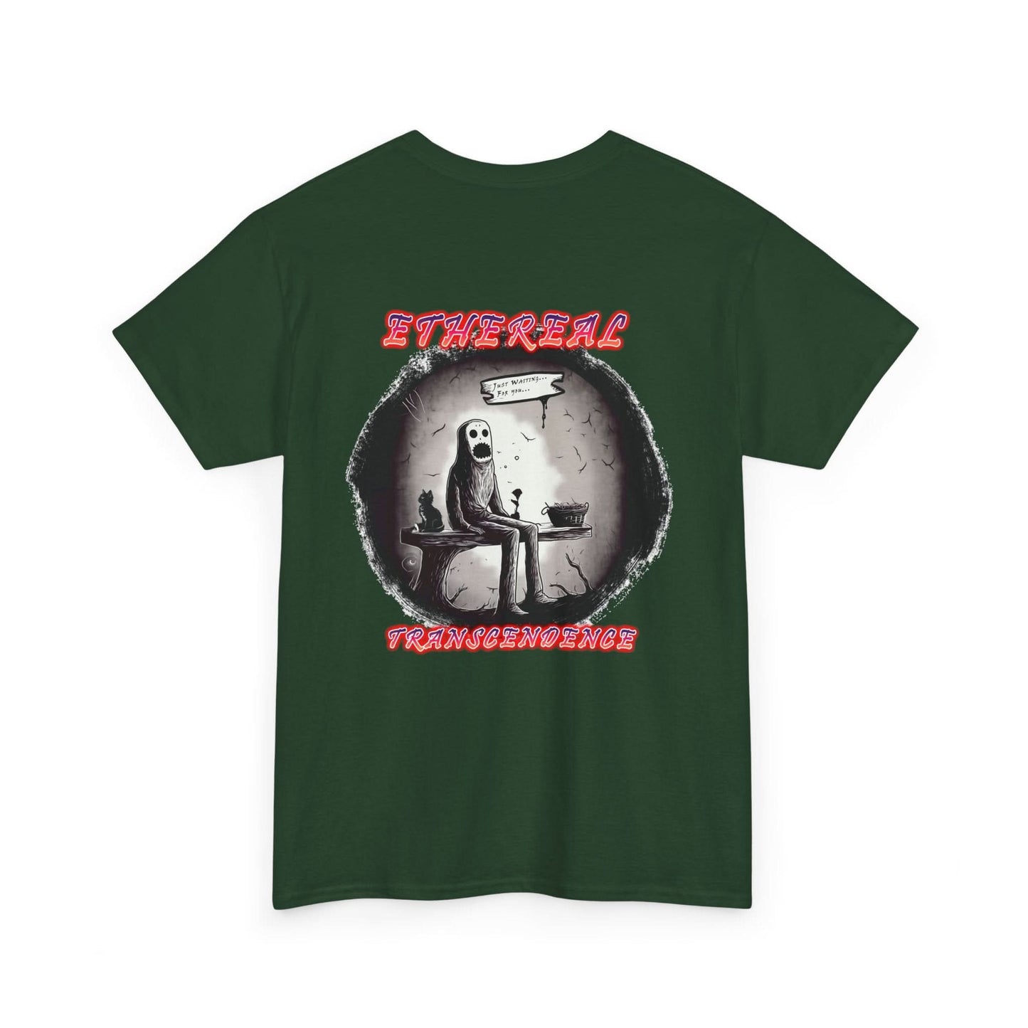 "Waiting" Unisex Heavy Cotton Tee, Casual T-Shirt, Graphic Tee, Unisex Top, Halloween Apparel, Unique Gift