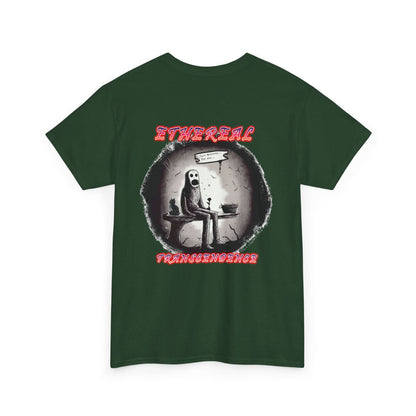 "Waiting" Unisex Heavy Cotton Tee, Casual T-Shirt, Graphic Tee, Unisex Top, Halloween Apparel, Unique Gift