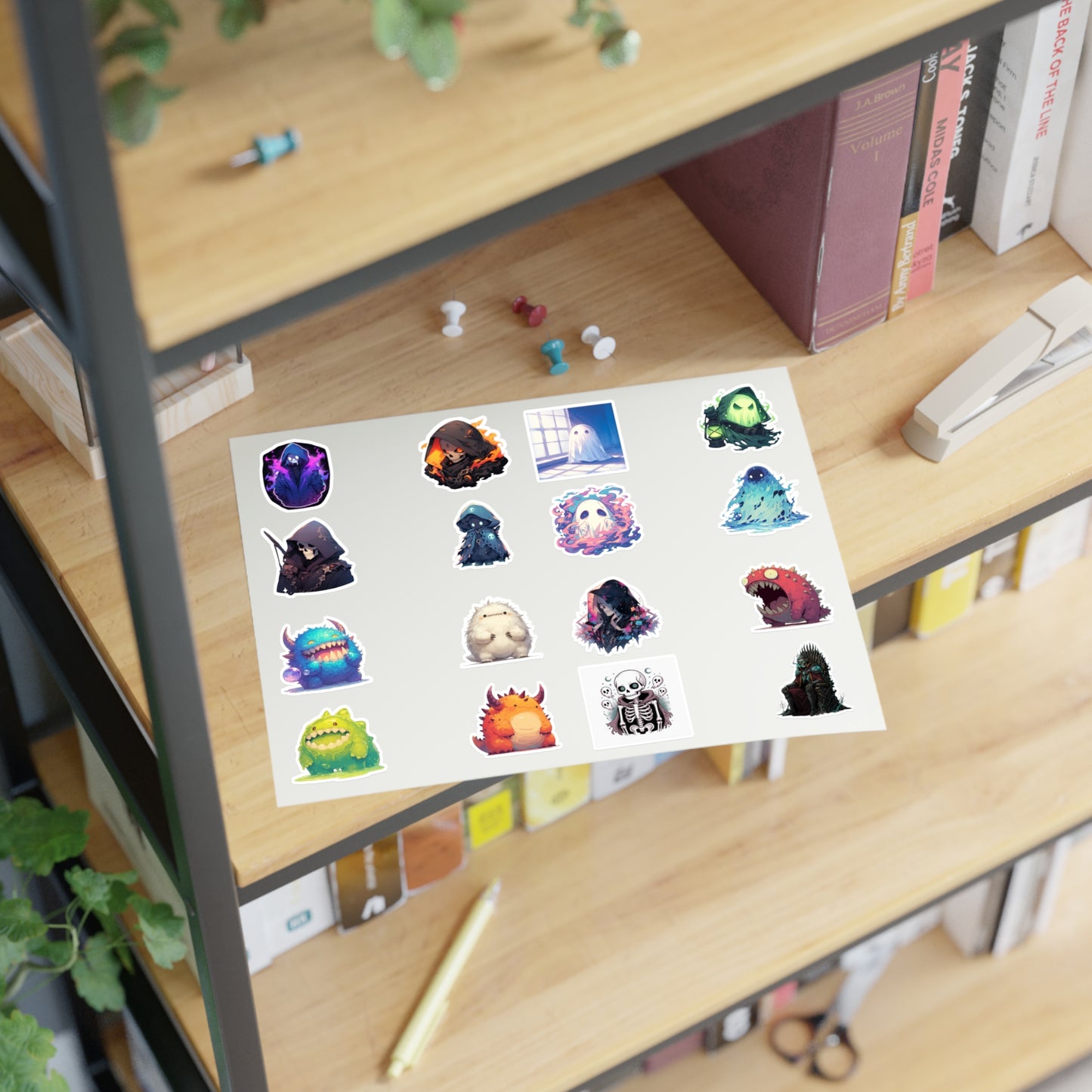 Sticker Mix Sheet — Cute Pastel Spooky Vinyl Stickers for Halloween, Journals & Laptops