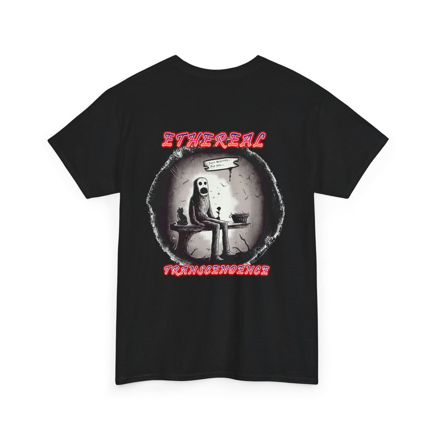 "Waiting" Unisex Heavy Cotton Tee, Casual T-Shirt, Graphic Tee, Unisex Top, Halloween Apparel, Unique Gift